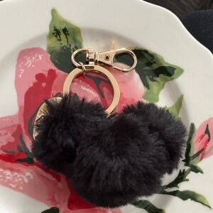 Disney Black Faux Fur Key Holder with Gold Clasp